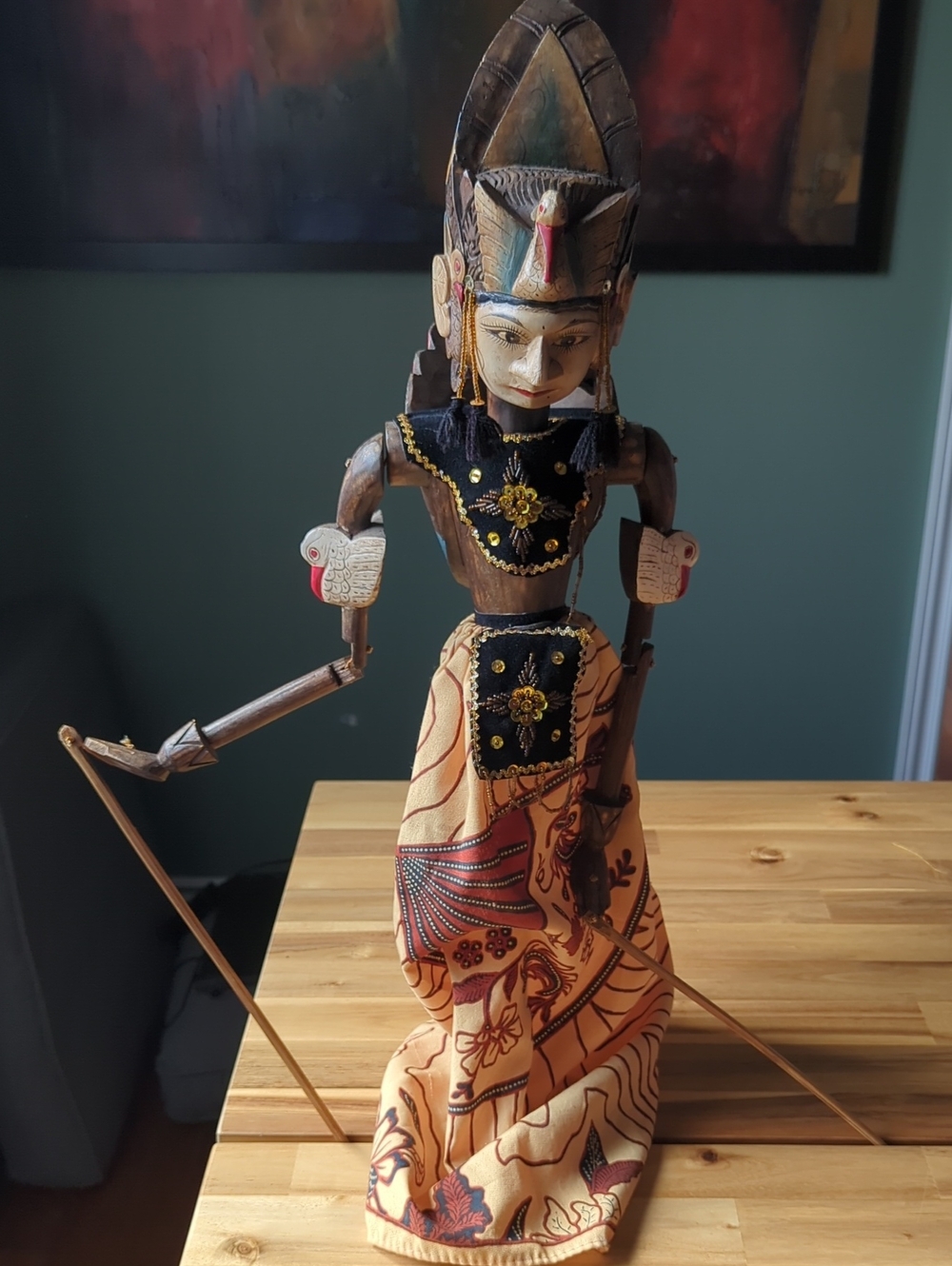 Handcrafted Wayang golek Indonesian Wood Marionette Puppet